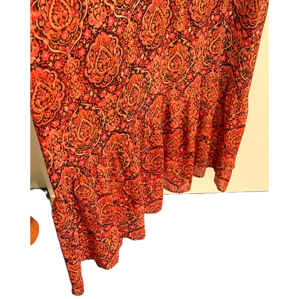 Lucky Brand Maxi Dress Medium Paisley Boho Spaghetti Strap Flowy Sundress NWT - Picture 3 of 8